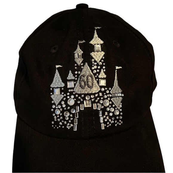 Disney Adult 60th Anniversary Celebration Black Hat with Embroidered Crystals - Picture 7 of 7
